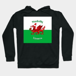 Nadolig Llawen - Christmas Welsh Dragon Flag Hoodie